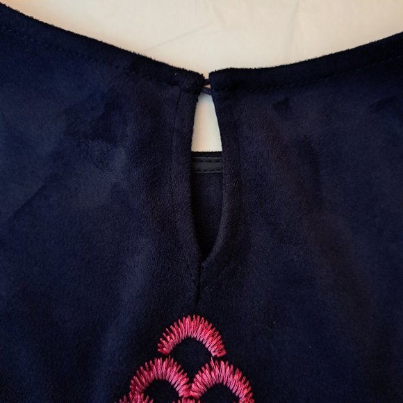 ZARA FLORA Embroidered SUEDE Effect top blouse Sz S BOHO ART2WEAR stunning cond. - Picture 8 of 14